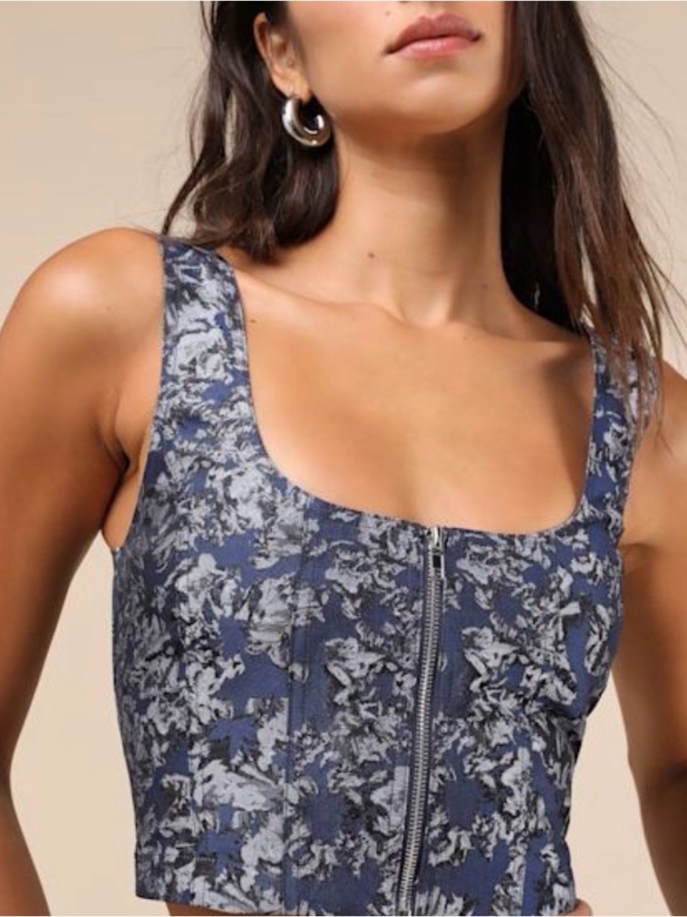 Lulus Jacquard corset top Small